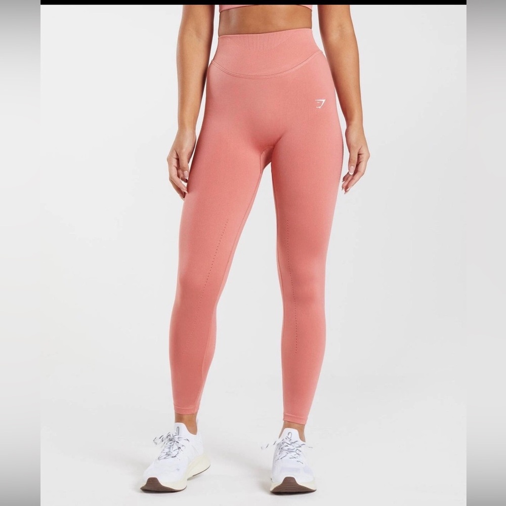 SWEAT SEAMLESS LEGGINGS Terracotta Pink Gymshark Womens Size M - Picture 3 of 5